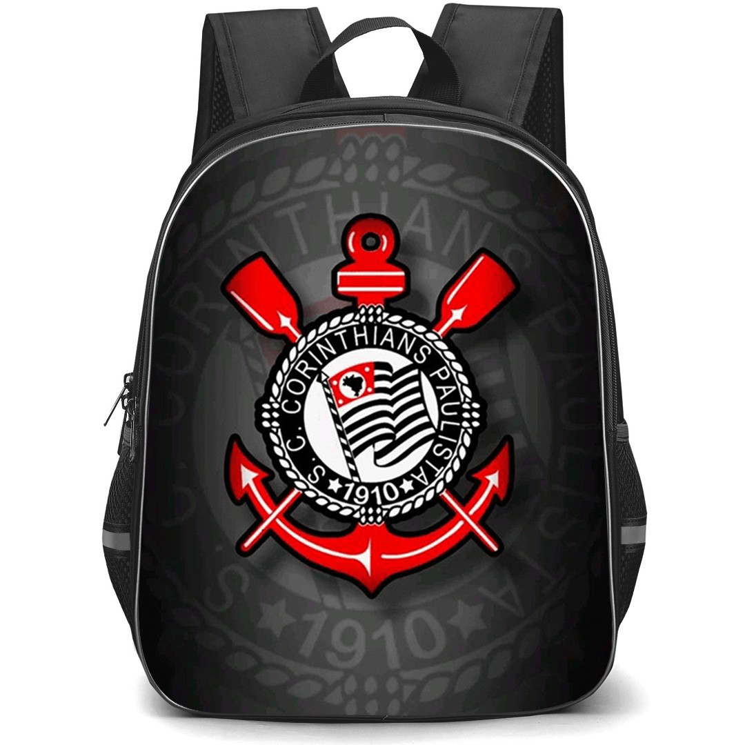 Sport Club Corinthians Paulista Backpack School Bag StudentPack - Sport Club Corinthians Paulista Logo with Blur Logo Effect Background
