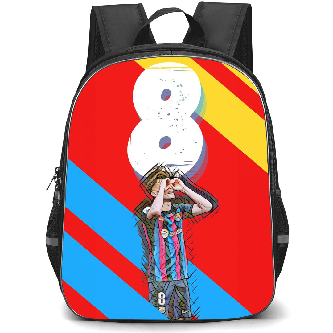 Pedri Backpack StudentPack - Pedri 8 FC Barcelona Signature Celebration Sketch Art