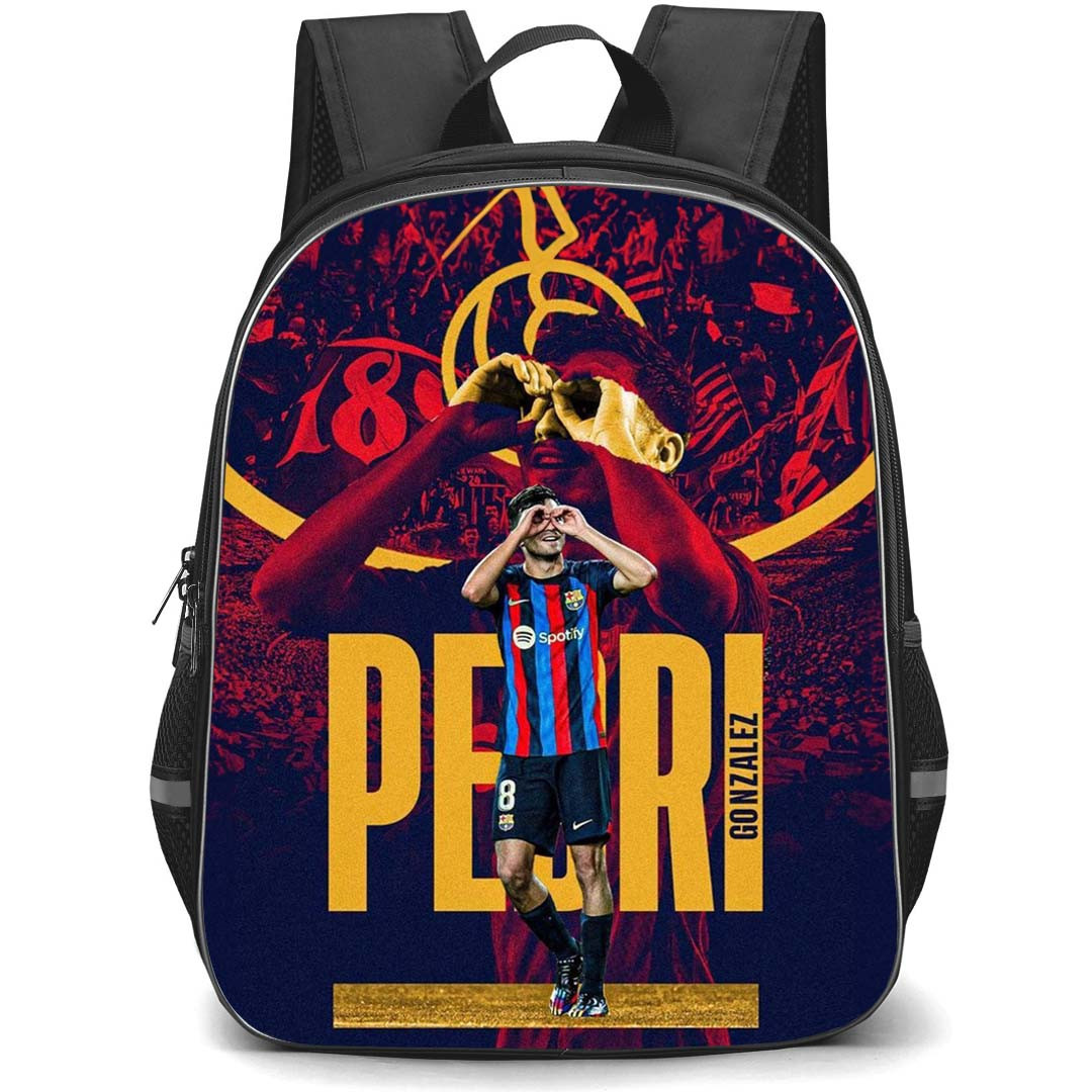 Pedri Backpack StudentPack - Pedri FC Barcelona Signature Celebration Poster Art