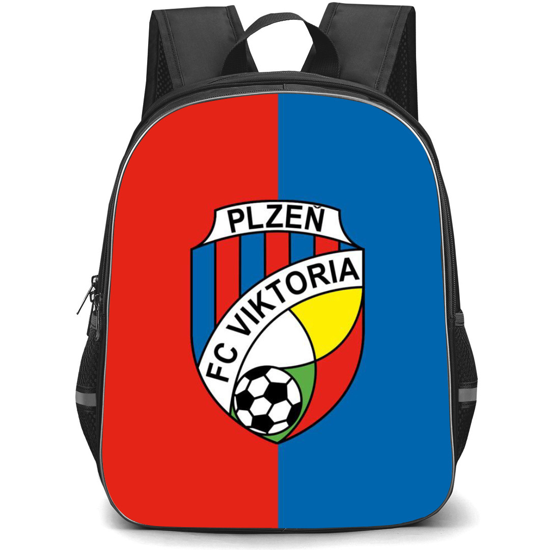 FC Viktoria Plzen Backpack School Bag StudentPack - Logo In Red And Blue Background