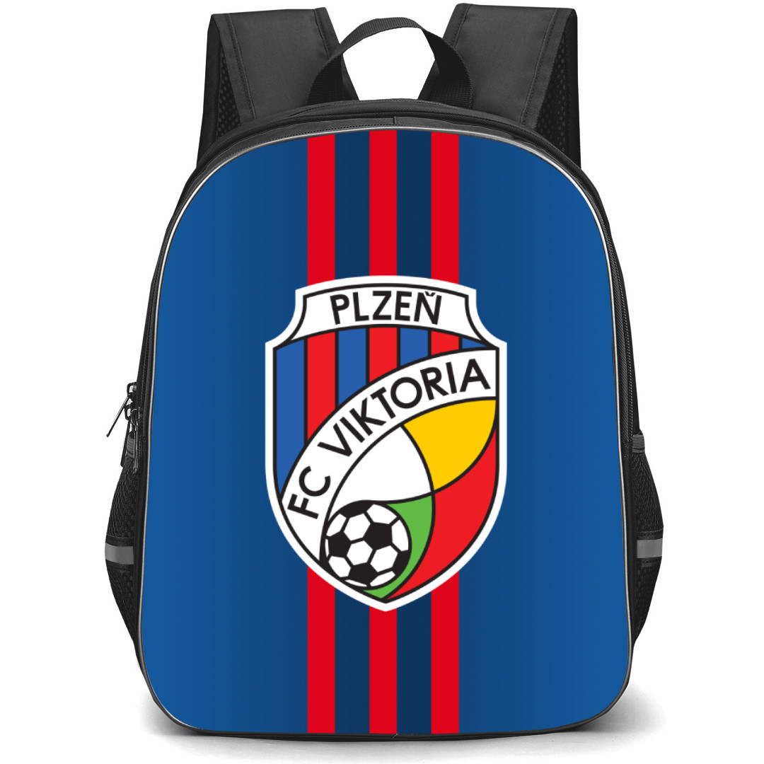FC Viktoria Plzen Backpack School Bag StudentPack - Logo In Red And Blue Stripe Background
