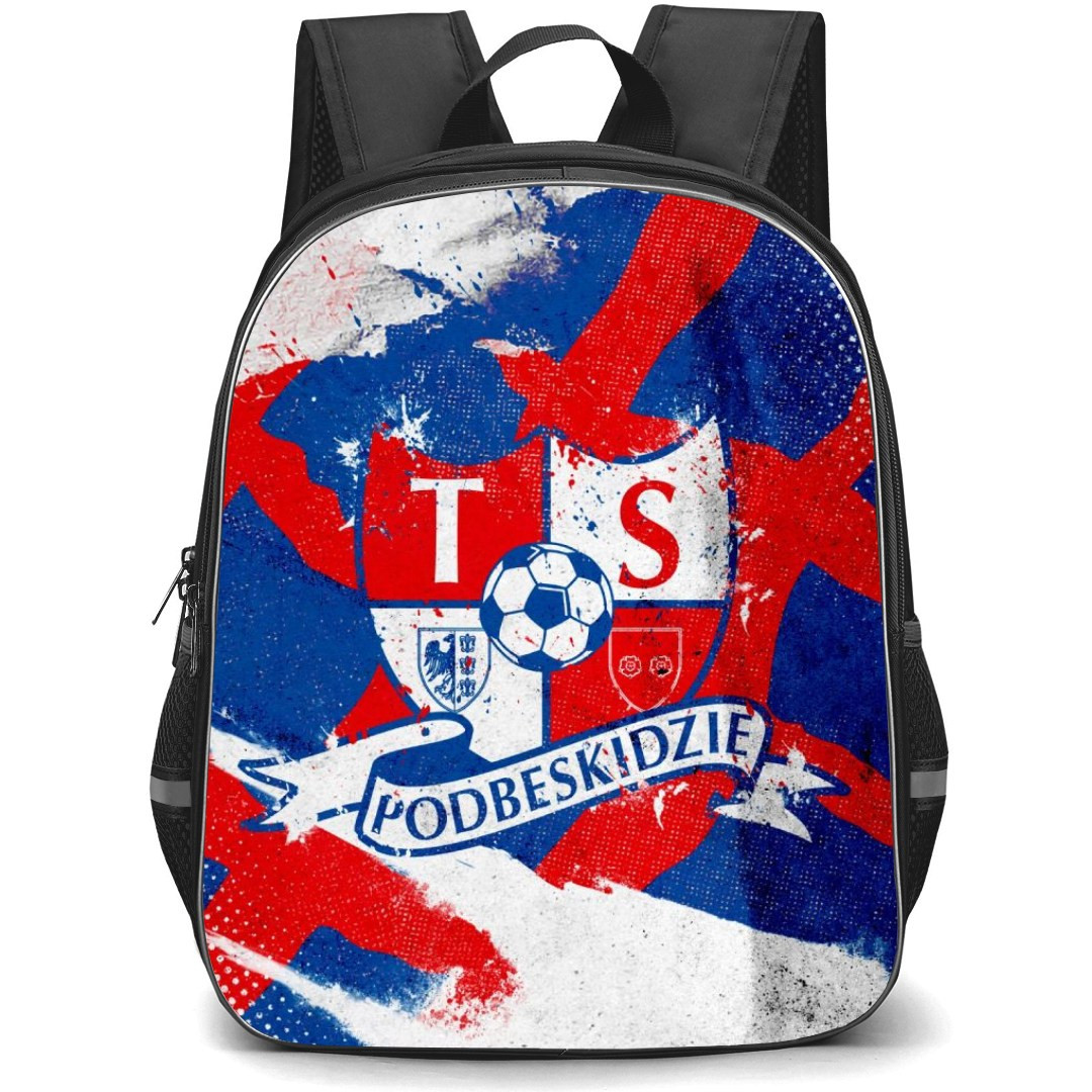 TS Podbeskidzie Bielsko Biala Backpack School Bag StudentPack - Logo In Red And Blue Grunge