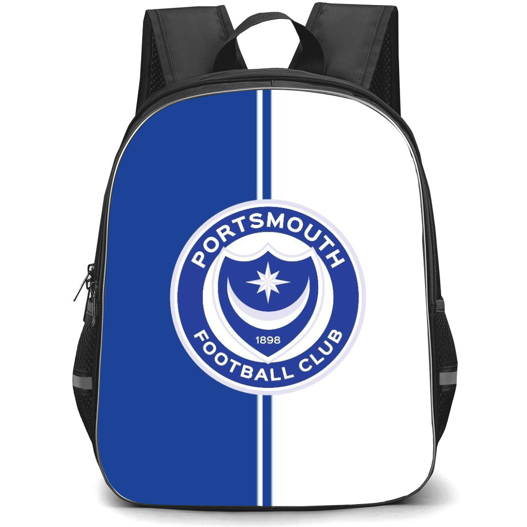Portsmouth F.C. Backpack StudentPack - Portsmouth F.C. Logo On Blue White Background