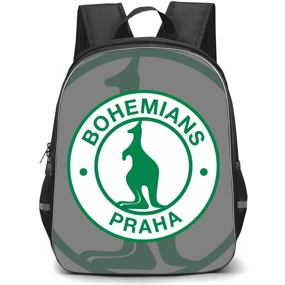 Bohemians Praha 1905 Backpack School Bag StudentPack - Logo Overlay In Gray Background