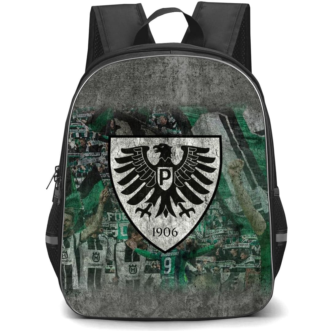 SC Preu?en M?nster Backpack School Bag StudentPack - Logo Team Grunge Background Football Club
