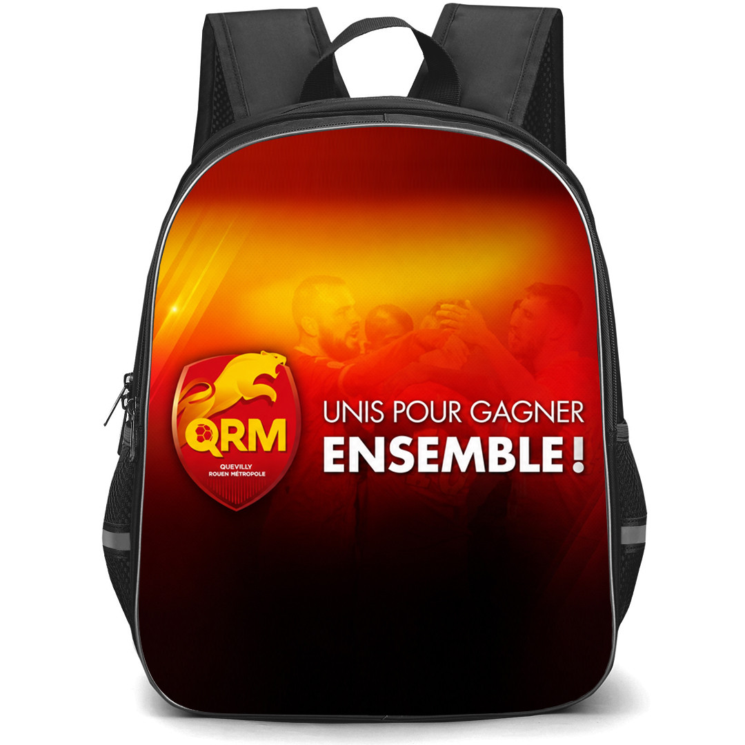 Quevilly Rouen Metropole Backpack School Bag StudentPack - Ensemble Logo Poster Football Club