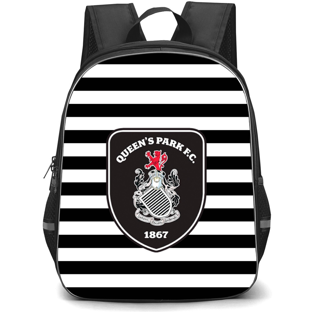 Queen's Park Backpack School Bag StudentPack - Logo In White And Black Background Football Club