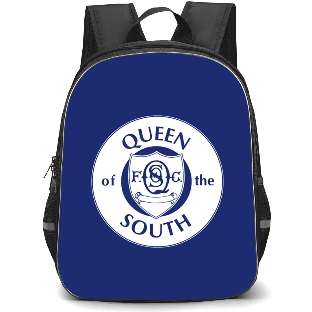 Queen Of The South Backpack School Bag StudentPack - Logo In Blue Background Football Club
