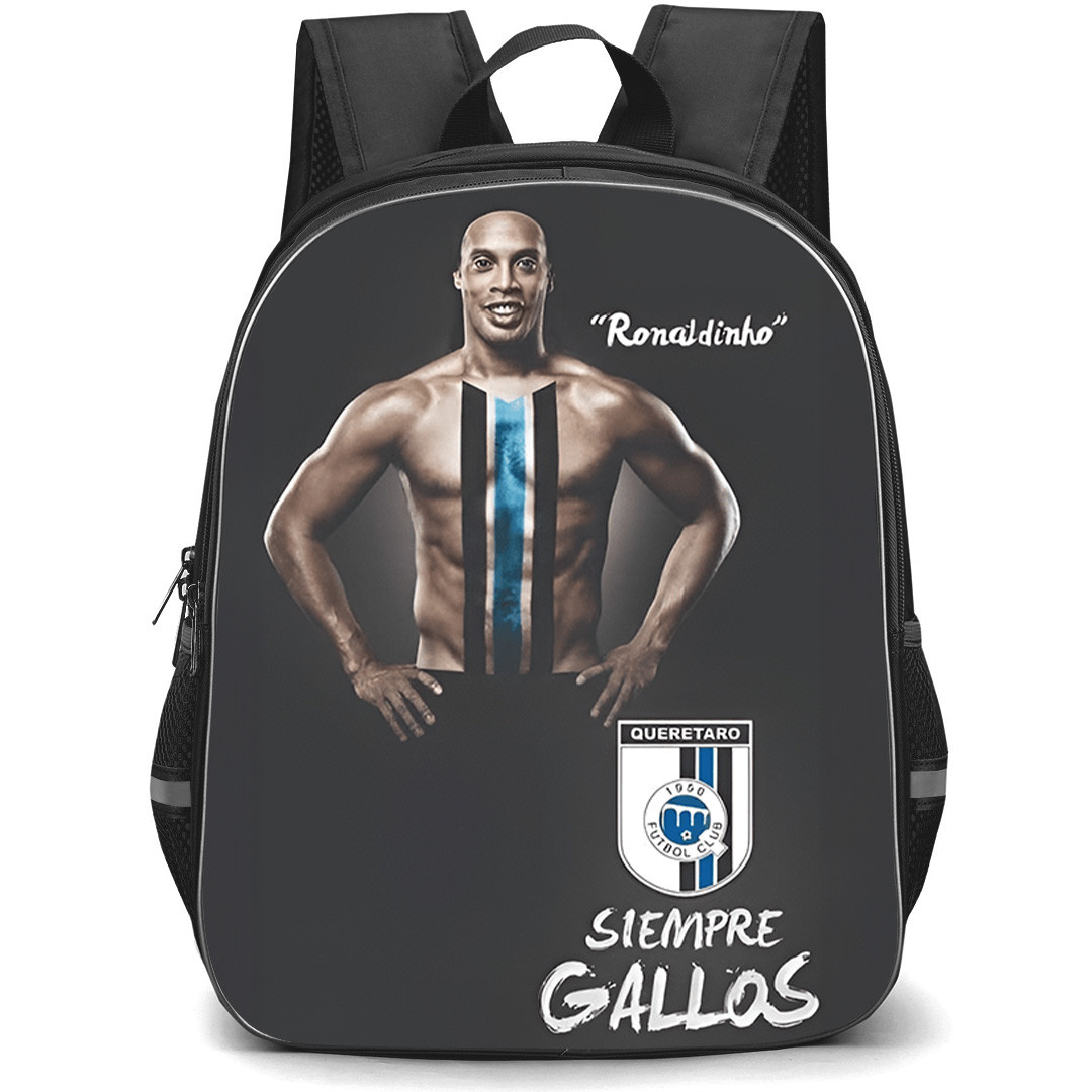 Queretaro Futbol Club Backpack School Bag StudentPack - Queretaro Futbol Club Player with Logo Black Effect