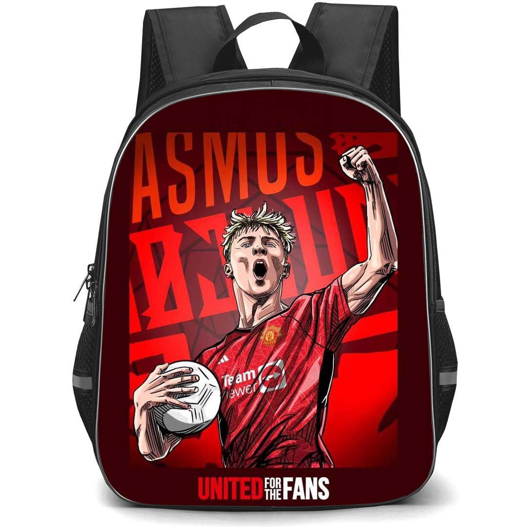 Rasmus Hojlund School Backpack StudentPack - Rasmus Hojlund United For The Fans Illustration Art