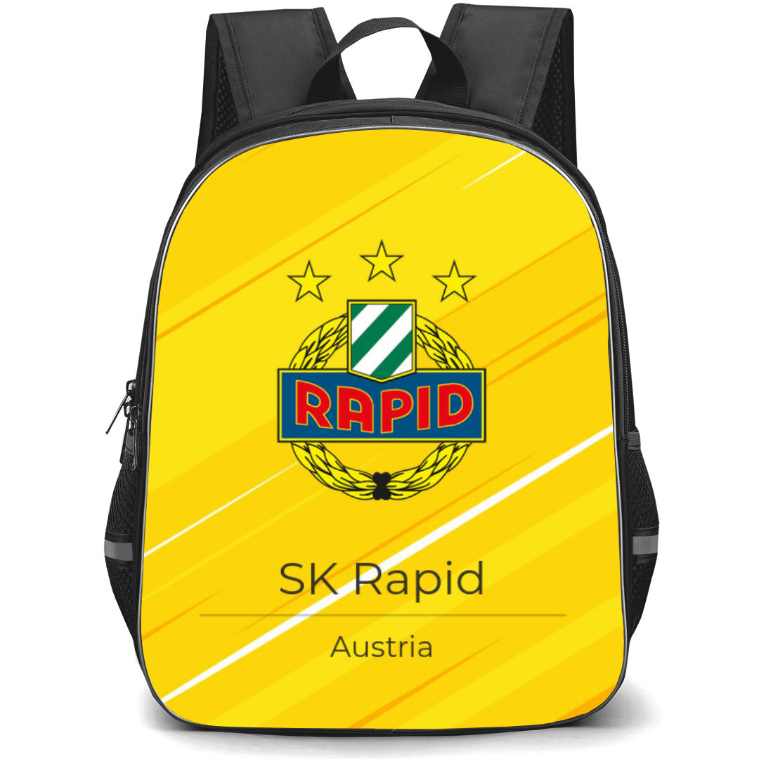 SK Rapid Wien Backpack School Bag StudentPack - Logo Poster In Yellow Background