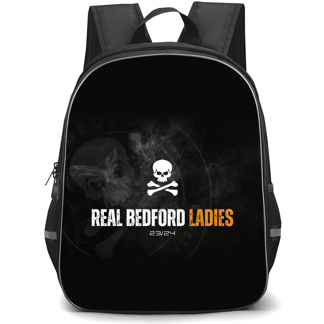Real Bedford Backpack School Bag StudentPack - Logo Ladies In Black Background Football Club