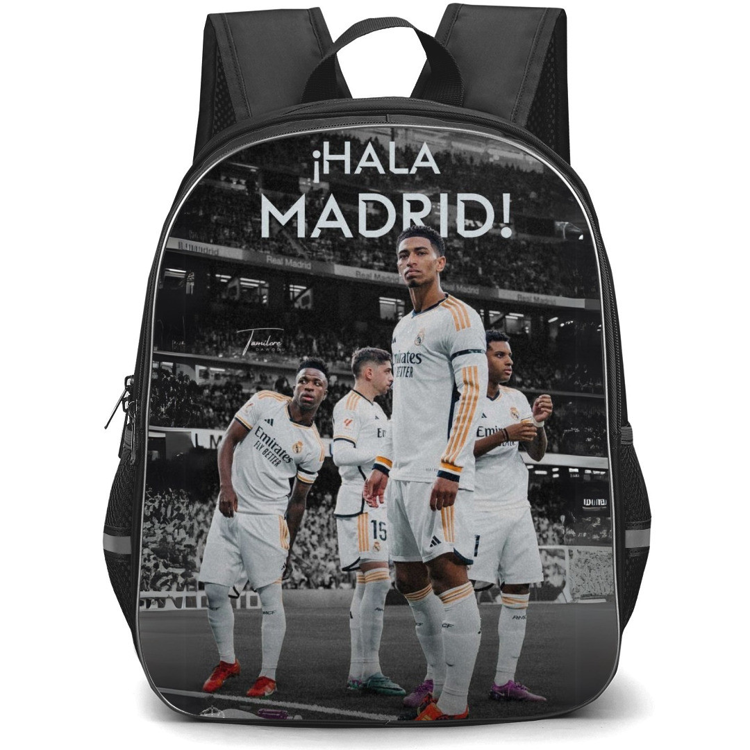 Real Madrid Backpack StudentPack - Real Madrid Hala Madrid Graycale Poster