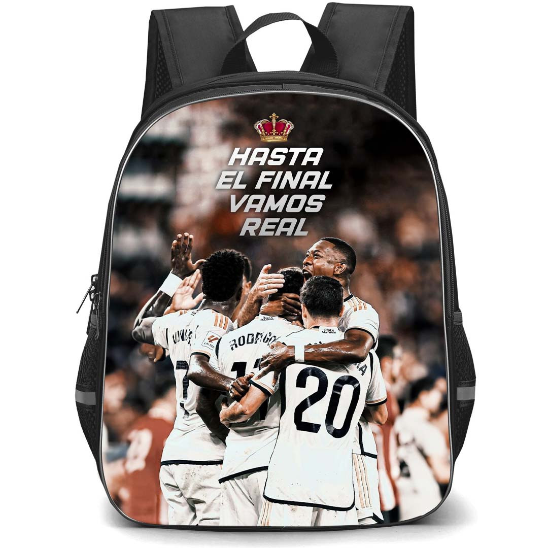 Real Madrid CF School Backpack StudentPack - Real Madrid CF Hasta EL Final Vamos Real Poster