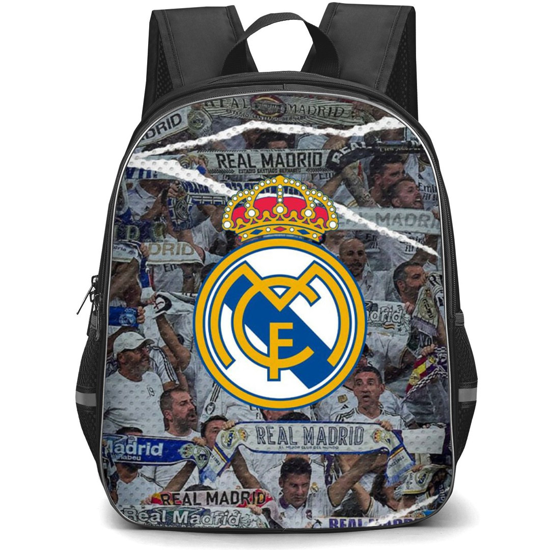 Real Madrid Backpack StudentPack - Real Madrid Logo On Collage Background