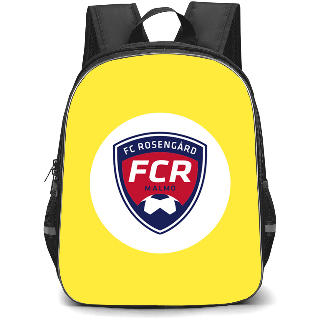 FC Rosengard Backpack School Bag StudentPack - FC Rosengard Logo On White Round Yellow Background Football Club