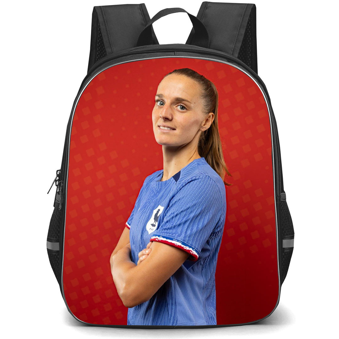 Sandie Toletti Backpack StudentPack - Sandie Toletti France Women's National Football Side Portrait On Red Background