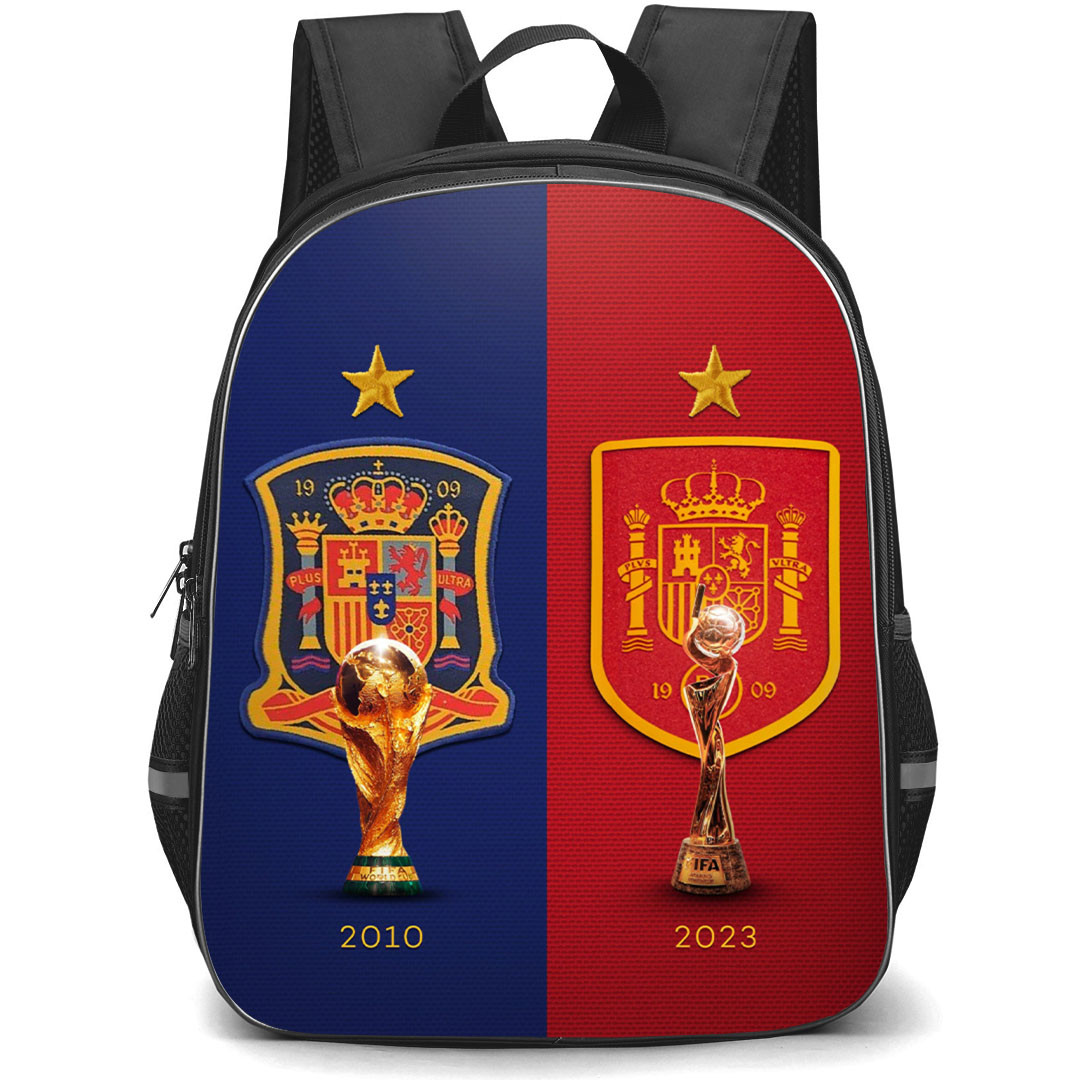 Spain Women National Team World Cup Backpack StudentPack - 2010 And 2023 World Cup Trophies