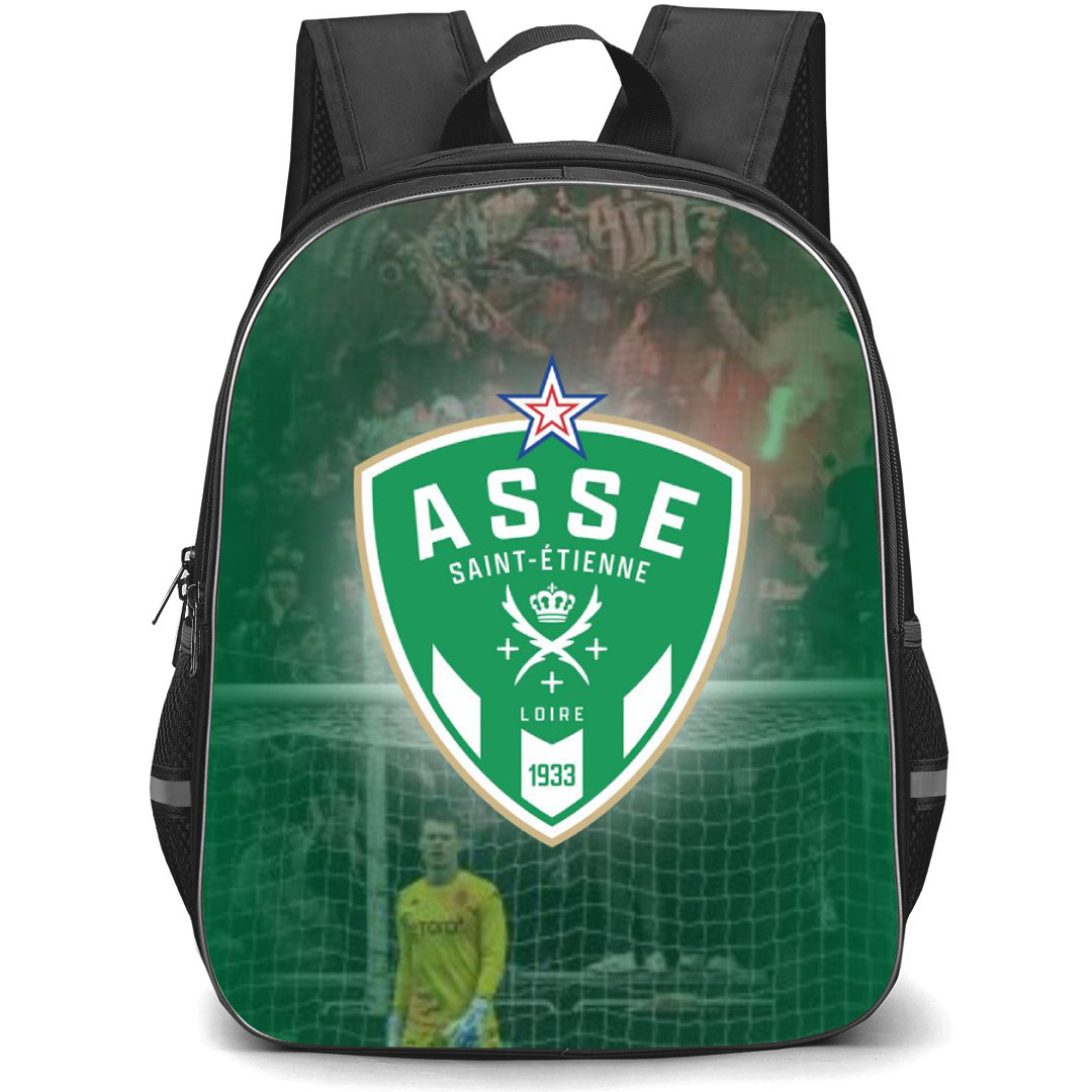 AS Saint Etienne Backpack School Bag StudentPack - Logo Team In Game Background Football Club