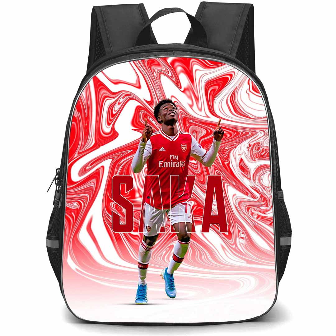 Bukayo Saka Backpack StudentPack - Bukayo Saka Goal Celebration White Red Background