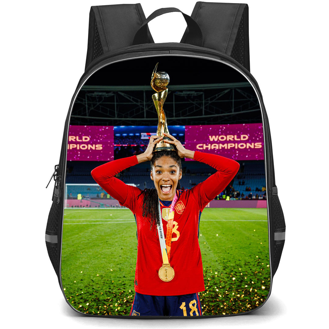Spain Women National Team World Cup Salma Paralluelo Backpack StudentPack - Salma Paralluelo Trophy Portrait