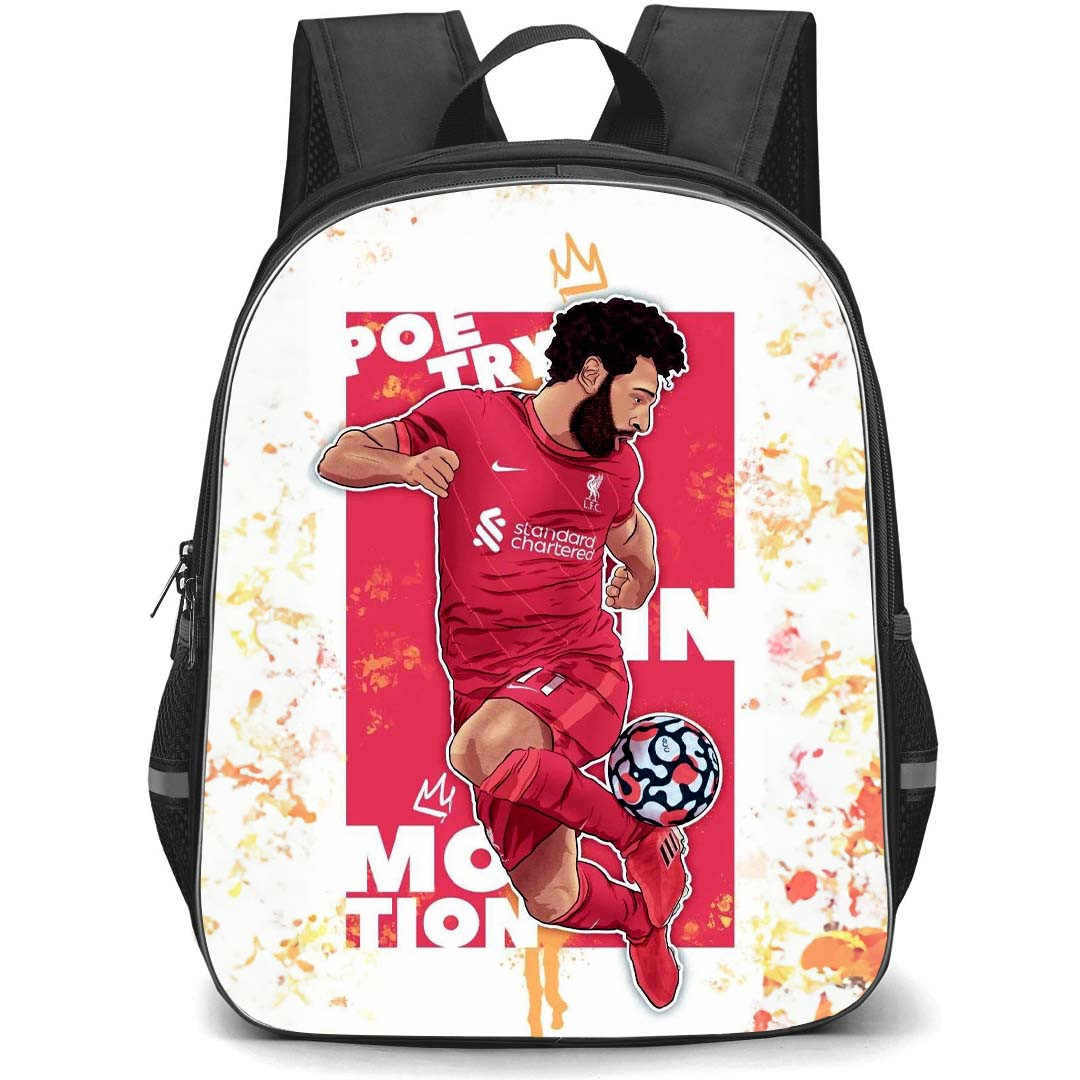 Mohamed Salah Backpack StudentPack - Mohamed Salah Liverpool F.C. Rainbow Flick Illustration Art