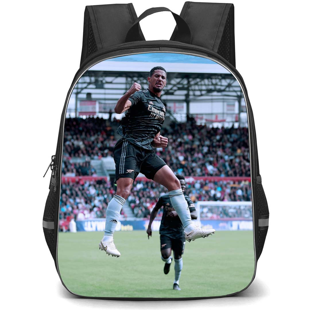 William Saliba Backpack StudentPack - William Saliba Arsenal F.C. Jumping Celebration Poster