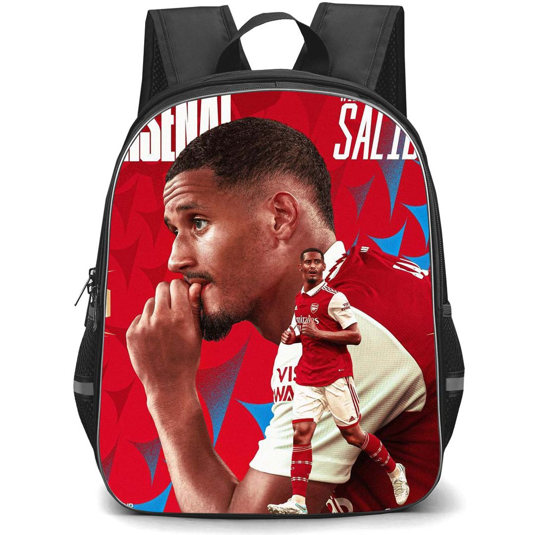 William Saliba Backpack StudentPack - William Saliba Arsenal F.C. Side Portrait Poster