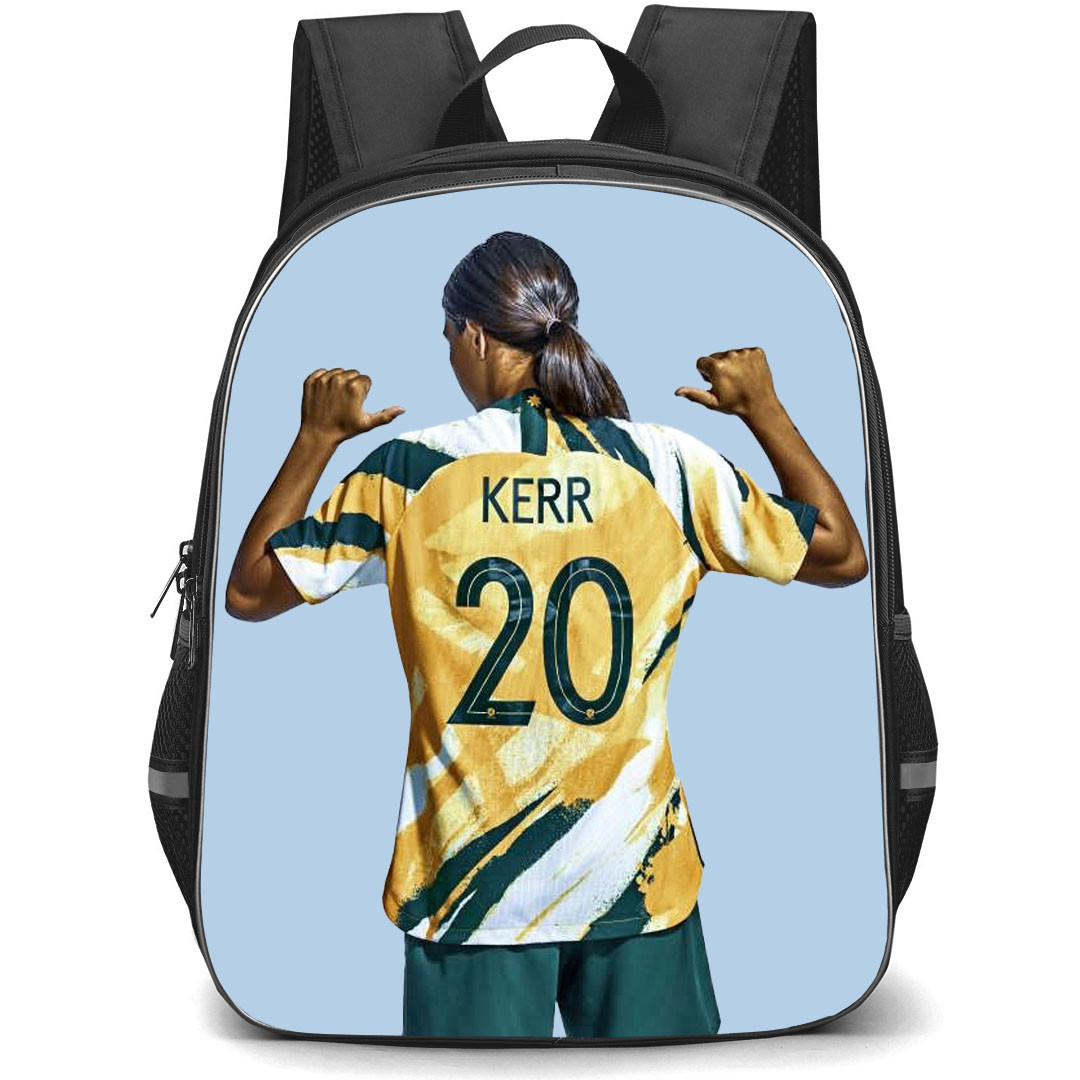 Sam Kerr Backpack StudentPack - Sam Kerr 20 Australia Women's National Football Standing Back Wearing World Cup 2019 Jersey