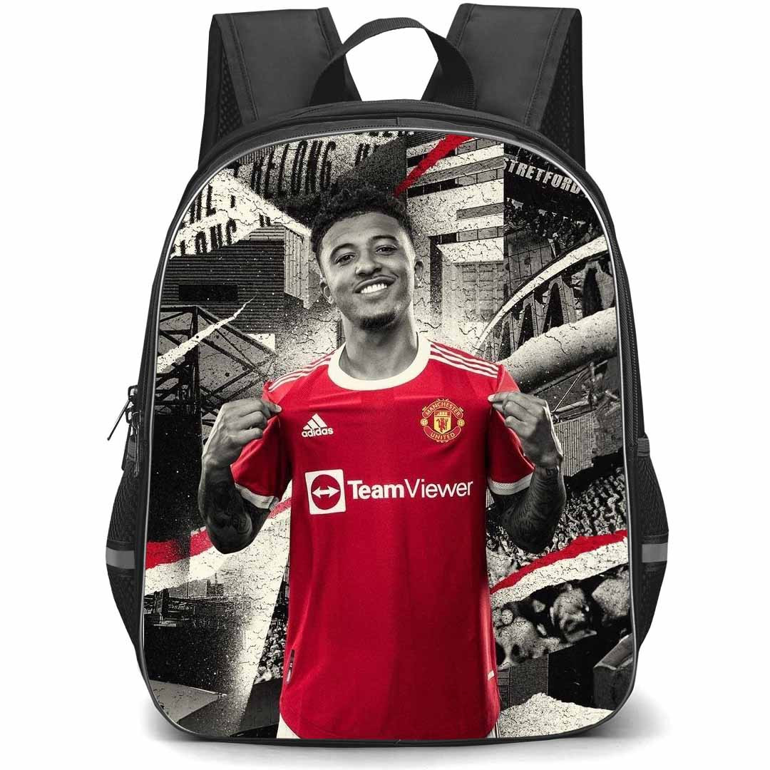 Jadon Sancho Backpack StudentPack - Jadon Sancho Manchester United Showing His Jersey