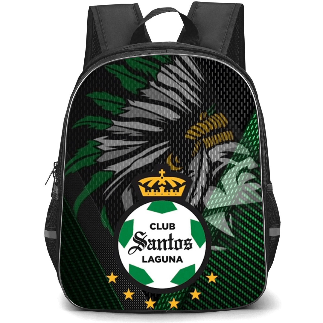 Club Santos Laguna, S.A. de C.V. Backpack School Bag StudentPack - Club Santos Laguna, S.A. de C.V. with Logo Diagonal Strip Green Wing Shadow