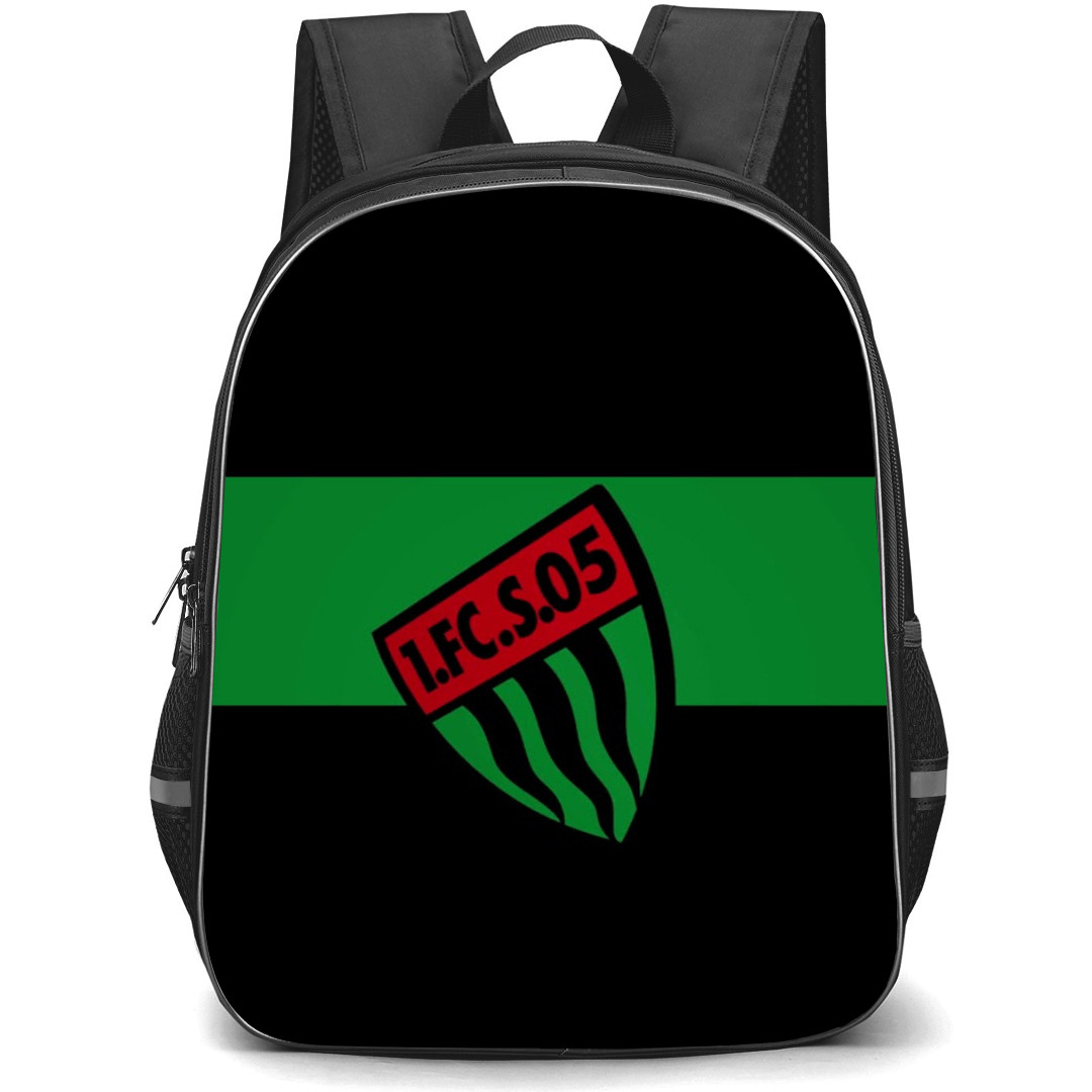 1. FC Schweinfurt 05 Backpack School Bag StudentPack - Logo In Green And Black Background Football Club