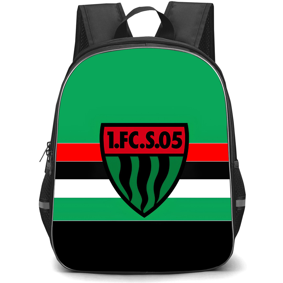 1. FC Schweinfurt 05 Backpack School Bag StudentPack - Logo In Red Black And Green Stripe Football Club