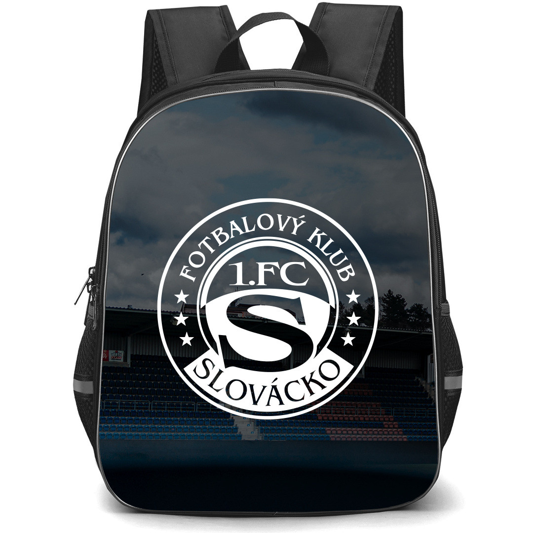 FC Slovacko Backpack School Bag StudentPack - Logo In Dark Field Background