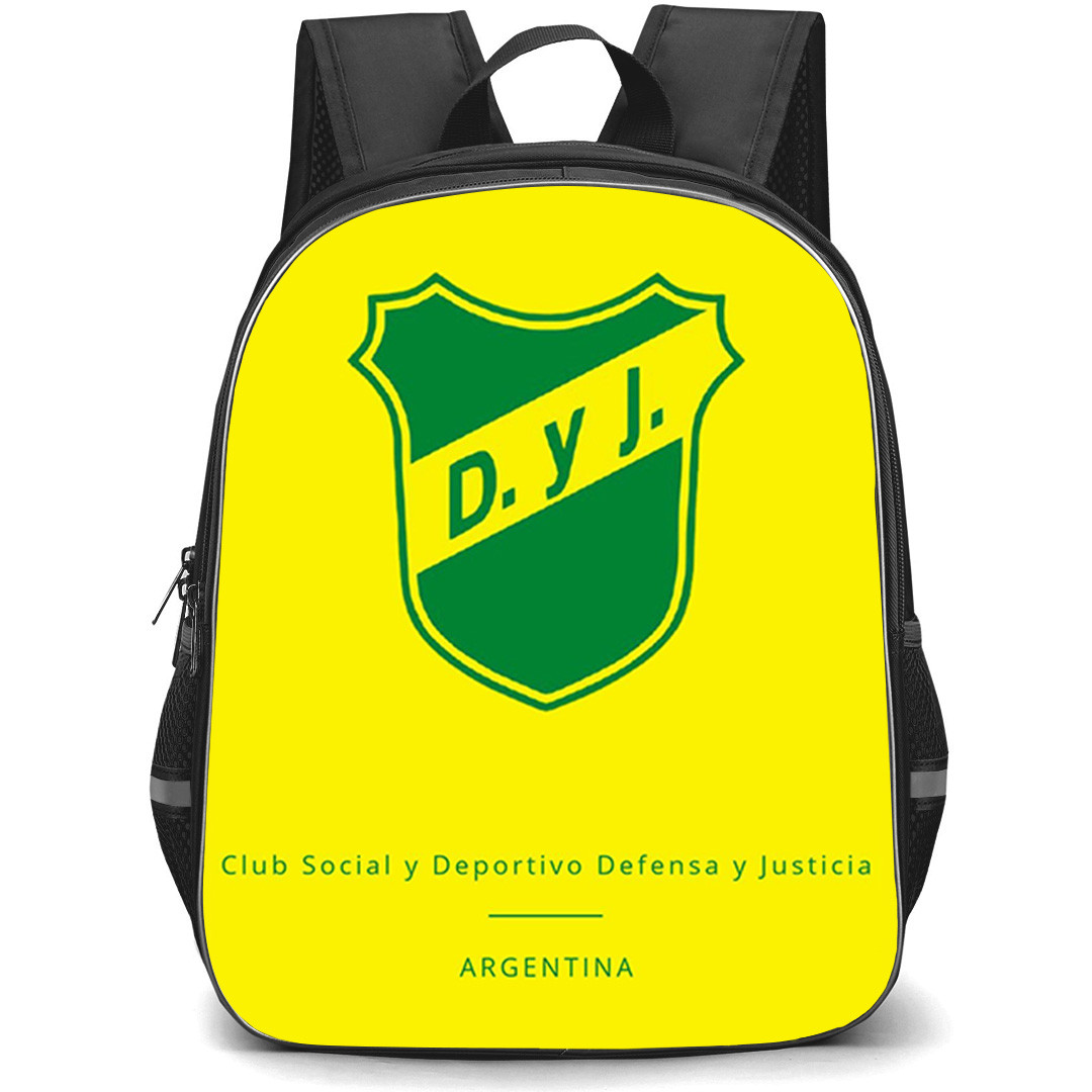 Club Social y Deportivo Defensa y Justicia Backpack School Bag StudentPack - Club Social y Deportivo Defensa y Justicia Argentina Logo with Yellow Background