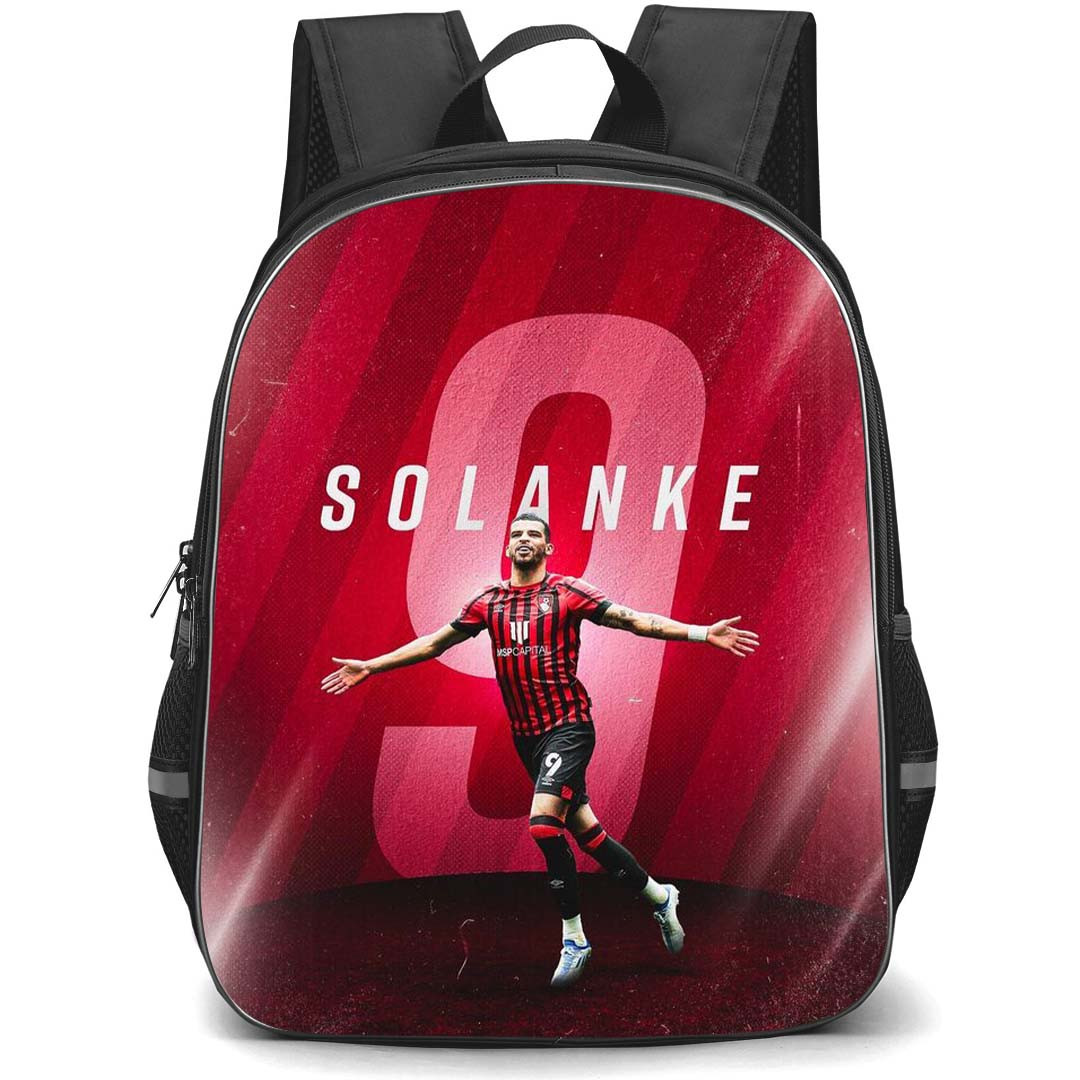 Dominic Solanke School Backpack StudentPack - Dominic Solanke 9 A.F.C. Bournemouth Celebration On Red Graphic Art