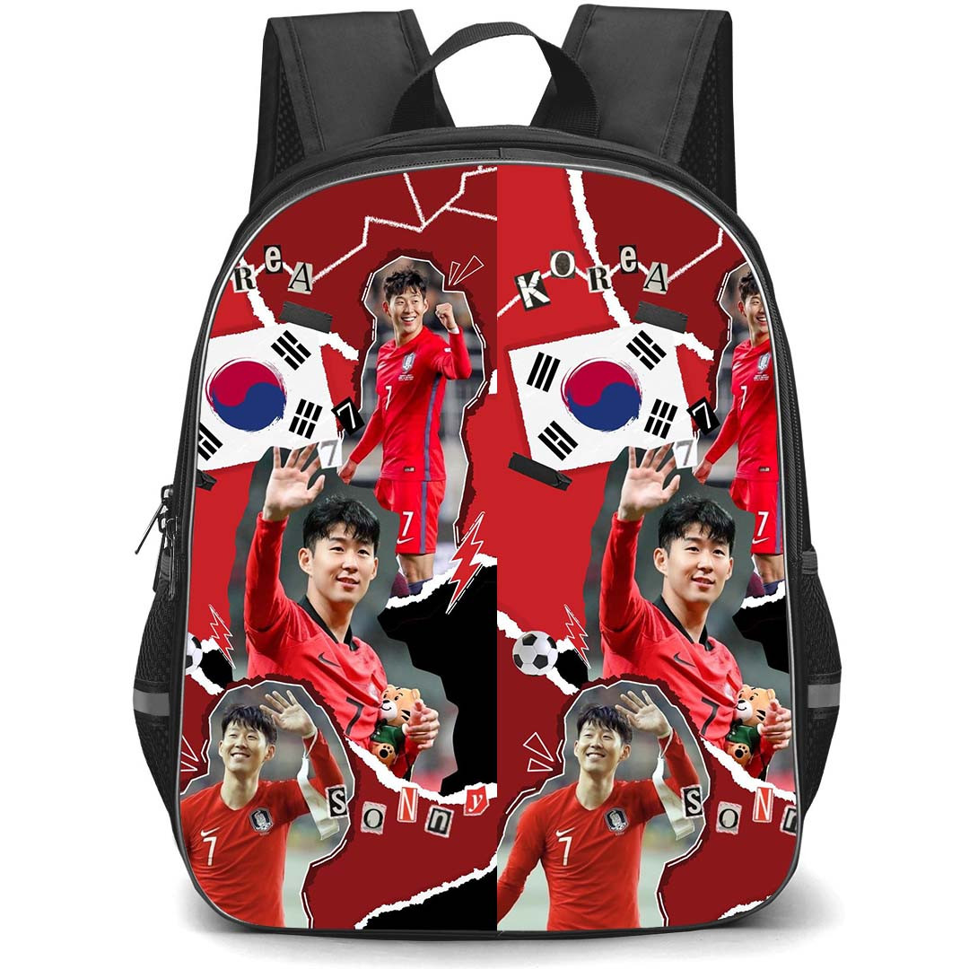 Son Heung-Min School Backpack StudentPack - Son Heung-Min South Korean Football Team Candid Graphic Art Poster