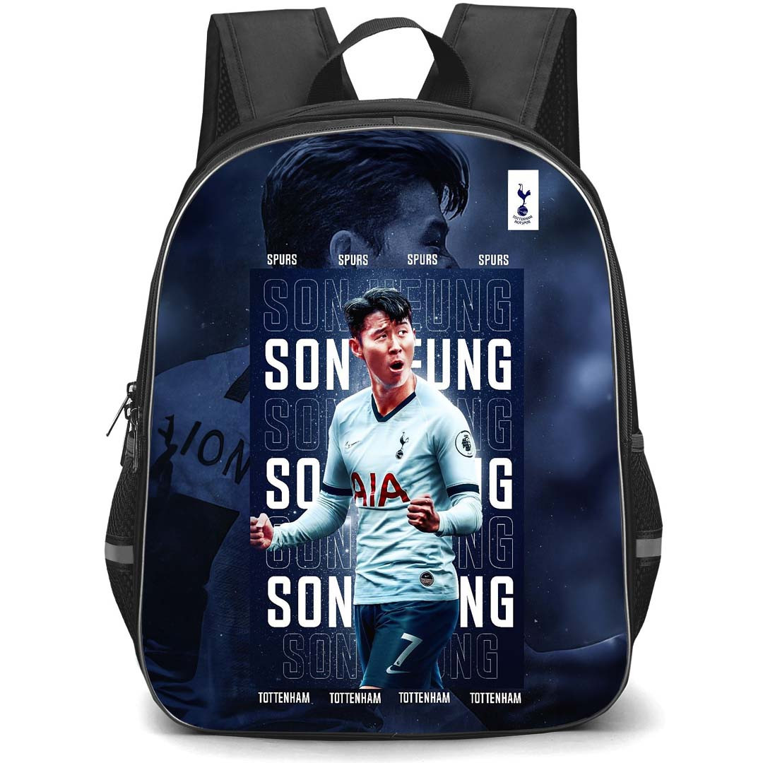 Son Heung-Min Backpack StudentPack - Son Heung-Min Tottenham Hotspur F.C. Goal Celebration Word Art Background