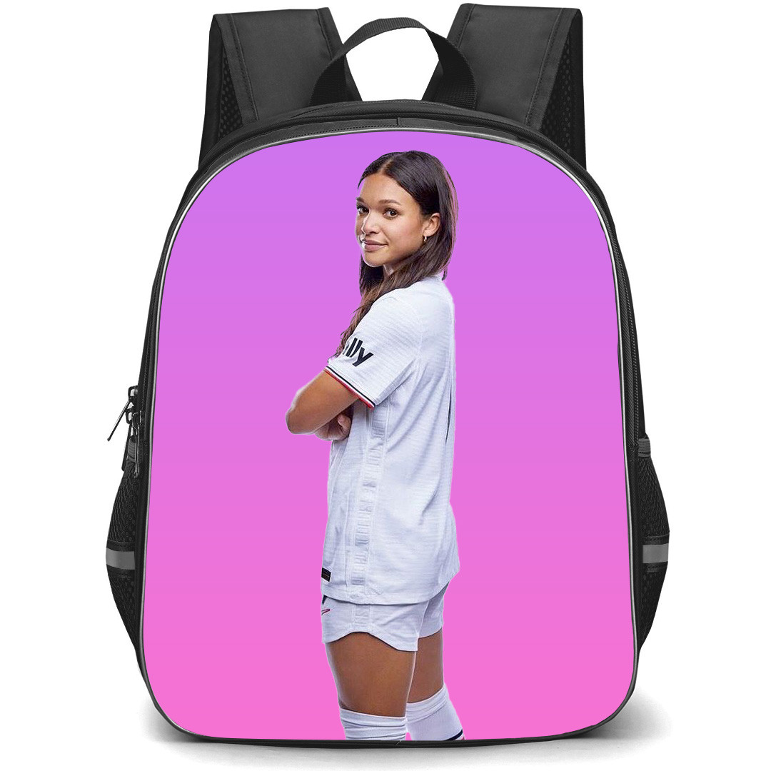 Sophia Smith Backpack StudentPack - Sophia Smith United States Women's National Football Side Portrait On Pink Background