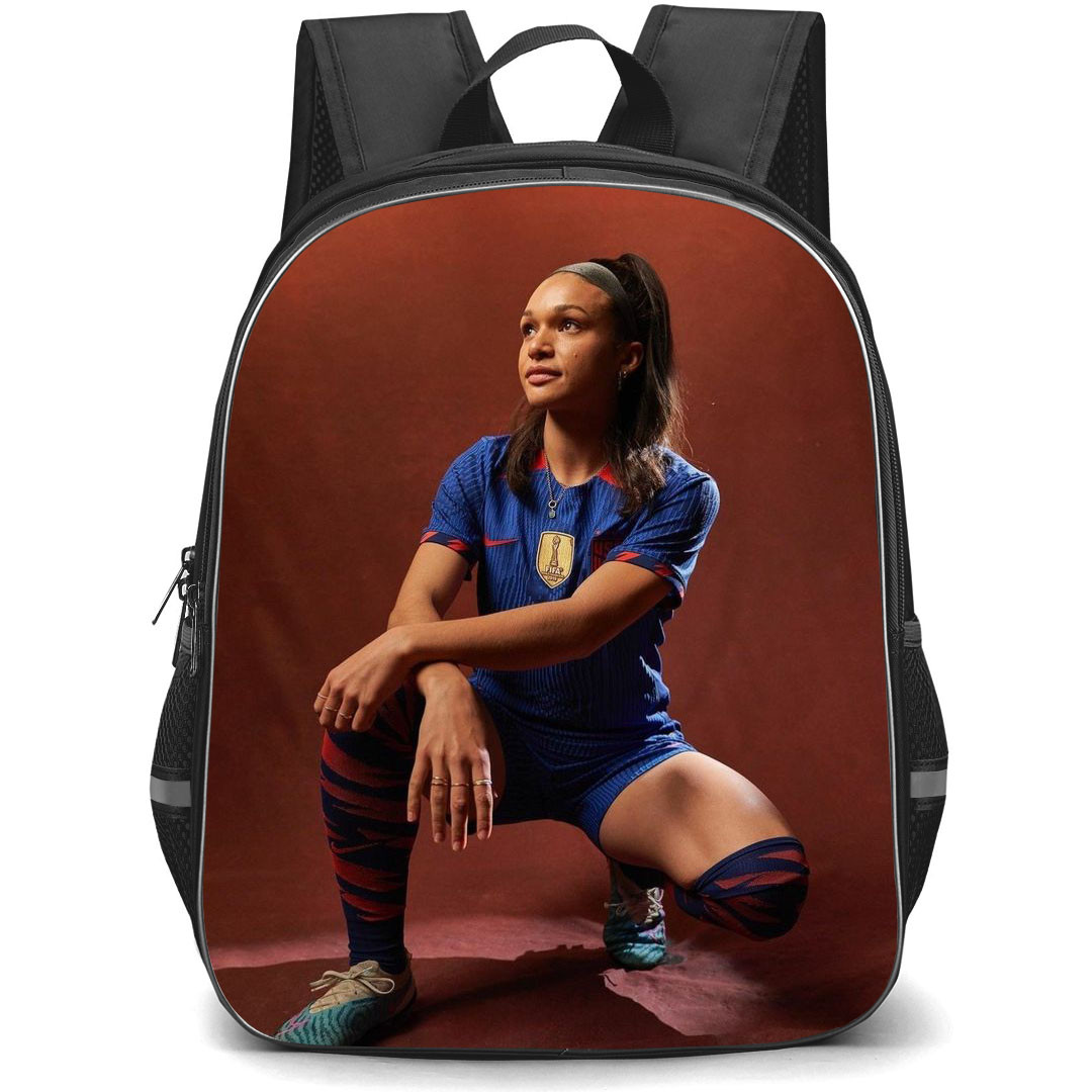 Sophia Smith Backpack StudentPack - Sophia Smith United States Women's National Football Sitting On Red Background
