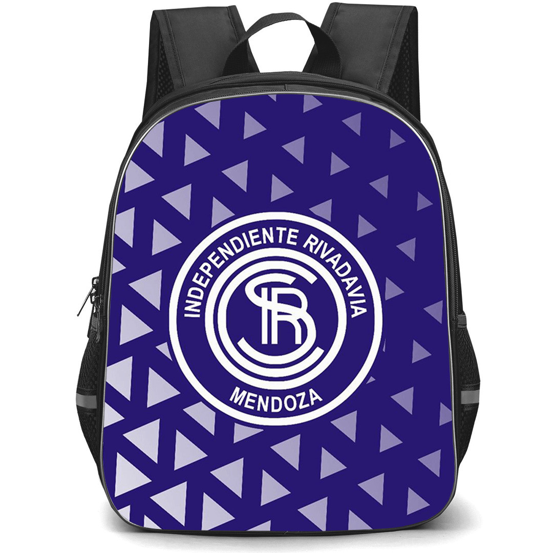 Club Sportivo Independiente Rivadavia Backpack School Bag StudentPack - Club Sportivo Independiente Rivadavia Logo with Triangle Pattern Effect