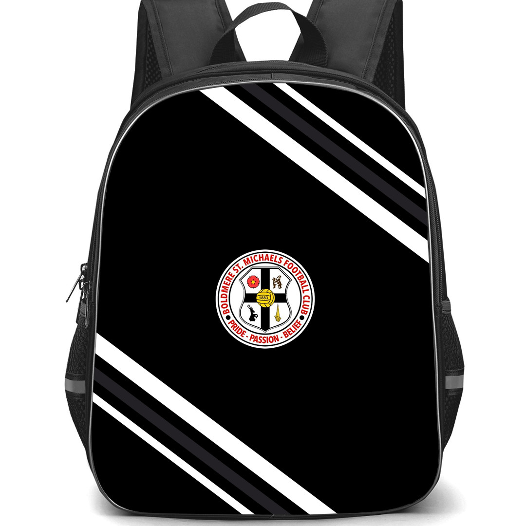 Boldmere St Michaels Football Club Backpack School Bag StudentPack - Boldmere St Michaels Football Club Large Logo With Stripe