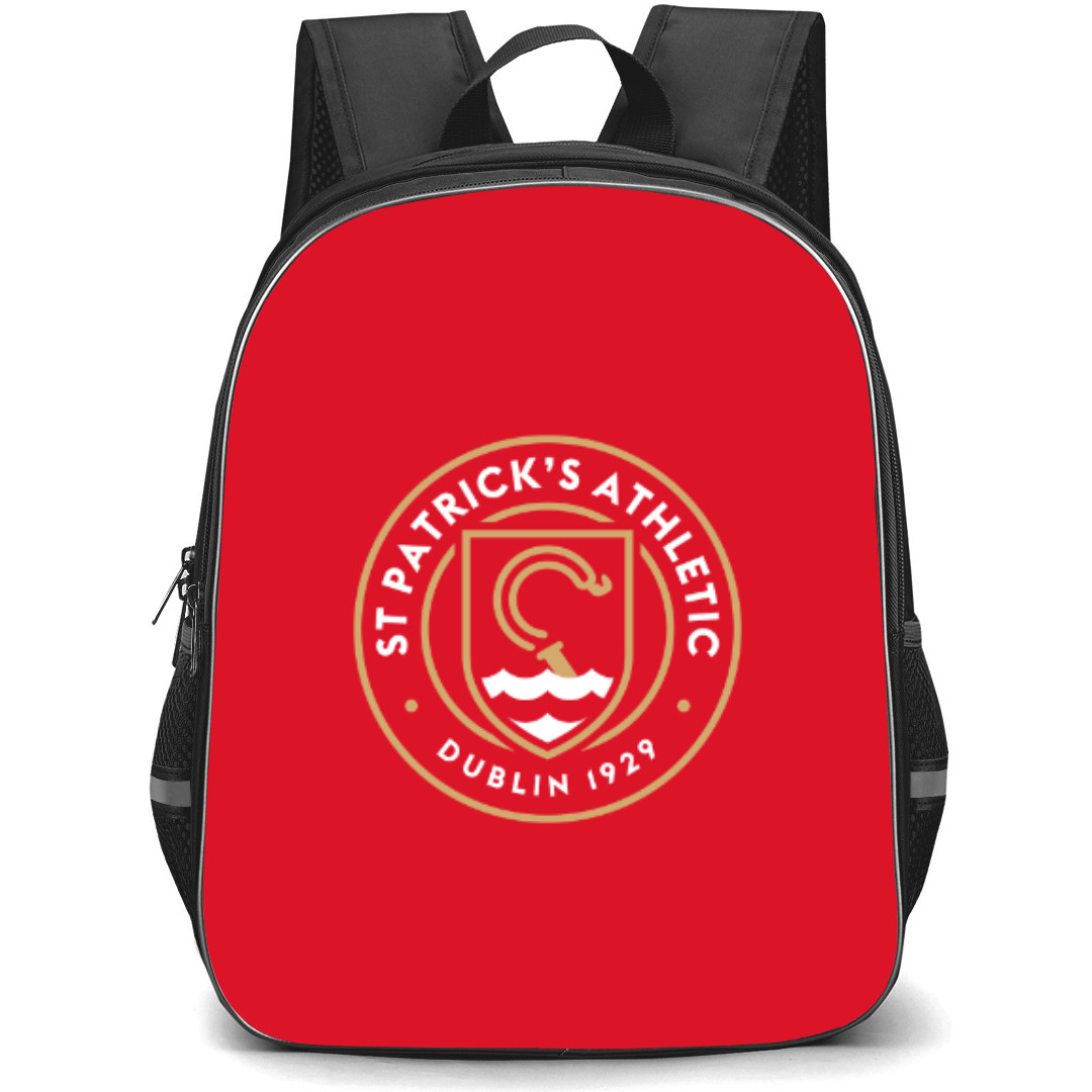 St Patrick?s Athletic FC Backpack School Bag StudentPack - Logo Red Background