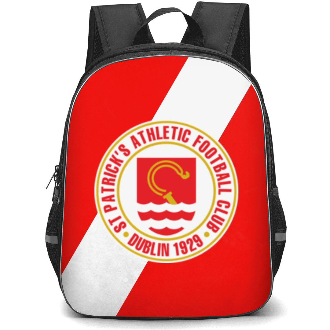 St Patrick?s Athletic FC Backpack School Bag StudentPack - Logo In Red And White Background