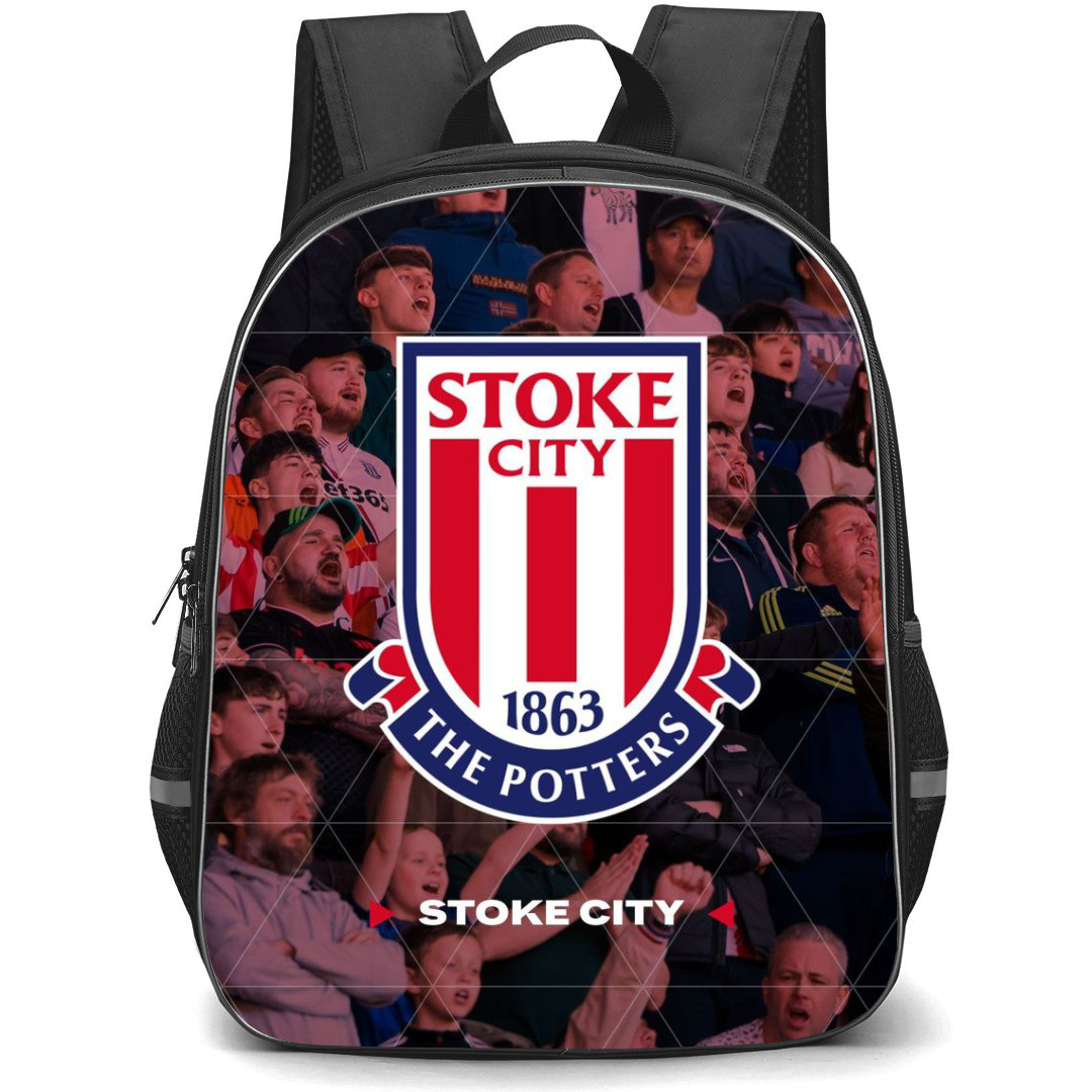 Stoke City F.C. Backpack StudentPack - Stoke City F.C. Logo On Gallery Background