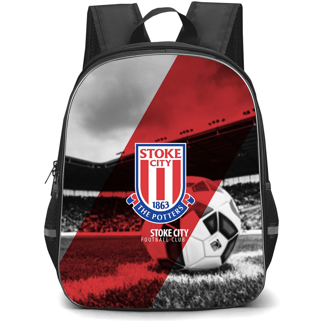 Stoke City F.C. Backpack StudentPack - Stoke City F.C. Logo Stripe Background