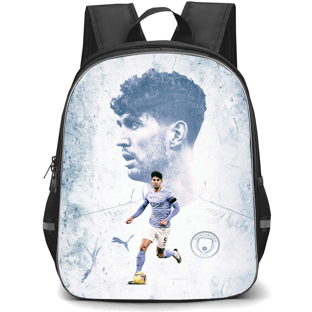 John Stones Backpack StudentPack - John Stones Manchester City F.C. Side Portrait Grayscale