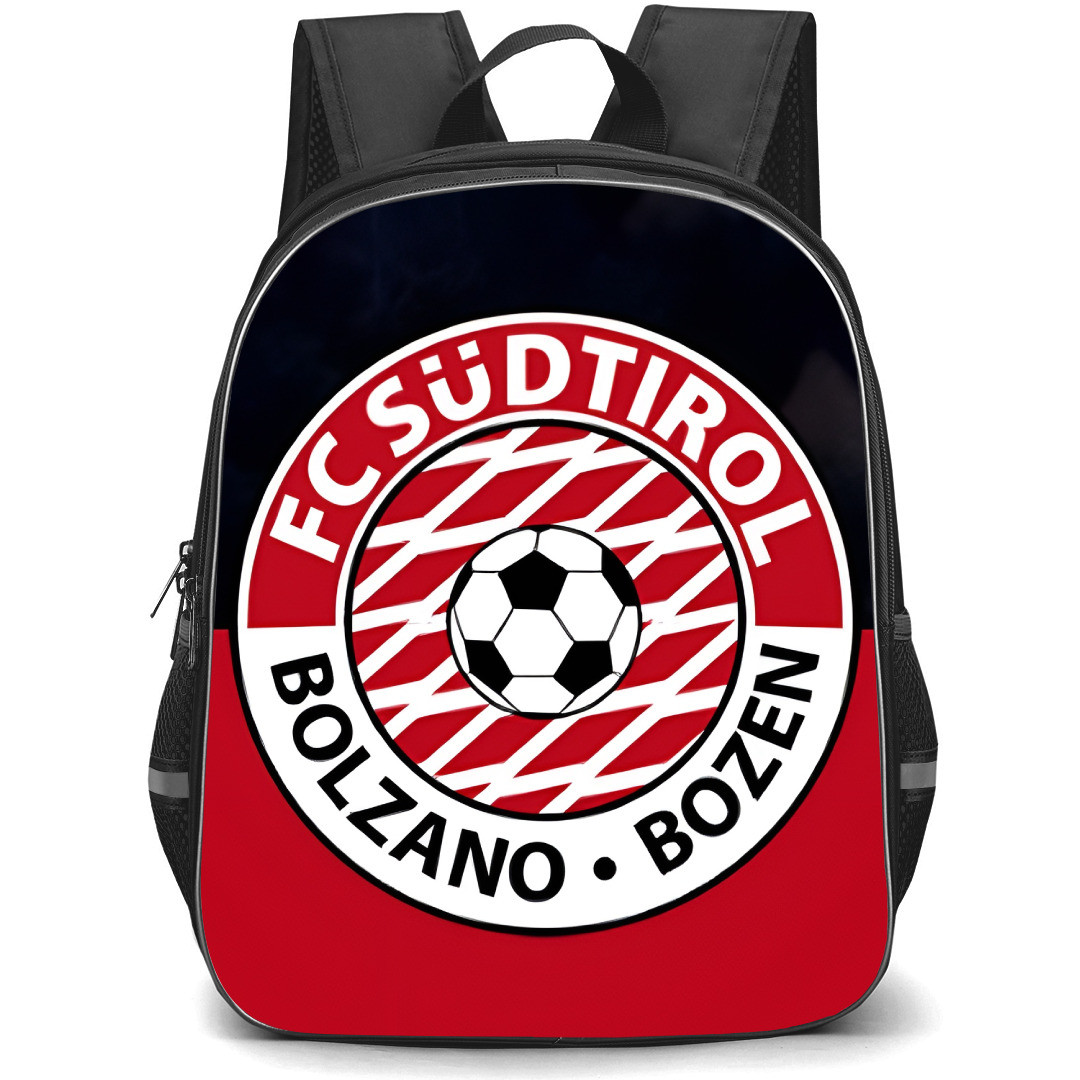 FC Sudtirol Bolzano Backpack School Bag StudentPack - Logo In Red And Black Background