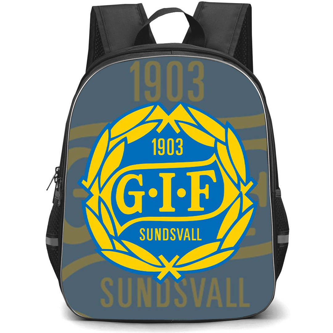 GIF Sundsvall Backpack School Bag StudentPack - GIF Sundsvall Logo On Blur Background Football Club