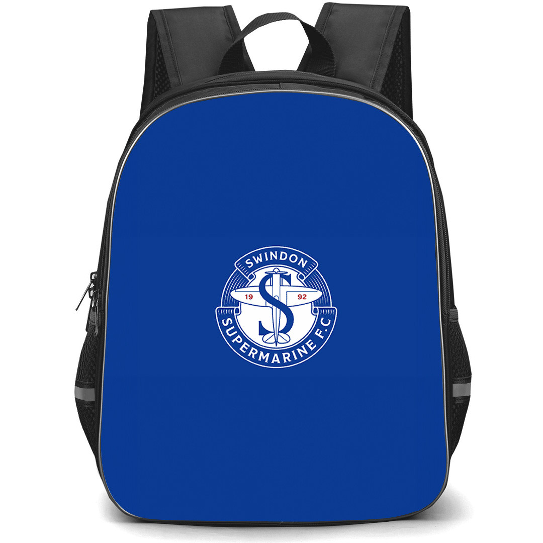 Swindon Supermarine Football Club Backpack School Bag StudentPack - Swindon Supermarine Football Club Logo with Blue Background